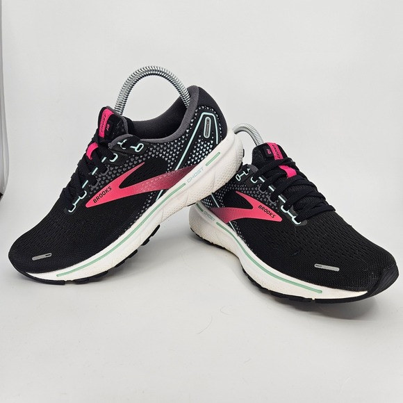 Brooks Ghost 14 Running Shoes Women's Sz 6.5 Black Lightweight Athletic Sneakers - Picture 2 of 16
